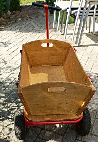 Holz bollerwagen rot braun - holz-bollerwagen, rot/braun